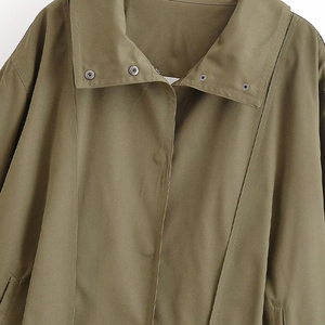 ZATRHMBM 2025 Summer Fashion Breathable Buckled Flight Jacket Coat Retro Casual <b>Belt</b> Style Long Sleeve Lapel Women's Outerwear - Product Image 4