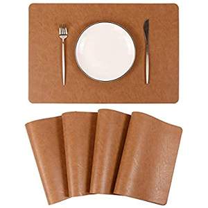 Wholesale <b>Leather</b> Dining Table Mats and Pads Washable Easy to Clean Heat Resistant <b>Placemat</b> for Dinner Table Use - Product Image 2