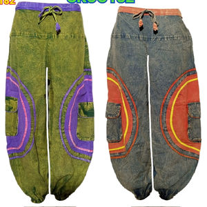 SK Noor กางเกงผ้าฝ้ายสำหรับผู้ชาย, กางเกงแฟชั่นดีไซน์แบบปะติดผ้ายืดหยุ่นระบายอากาศได้ดีผ้าสำหรับฤดูร้อน - Product Image 1