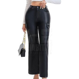 Pantalones de cuero para mujer, de alta calidad y más vendidos, pantalones cargo de cuero suave, diseño duradero y cómodo - Product Image 3