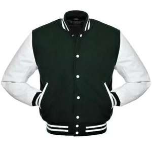 Chaquetas Varsity Letterman al por Mayor, Cuerpo de Lana, Mangas de Cuero Genuino, Invierno 2026 - Product Image 5