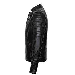 Veste tendance en cuir à manches longues pour hommes Vestes en cuir minces d'hiver respirantes Vestes en cuir à manches longues Vestes en cuir pour hommes OEM - Product Image 3