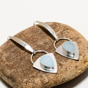 Pendientes colgantes de gota de piedras preciosas hechos a mano de Plata de Ley 925 de ágata de titanio de la mejor calidad, hermosos pendientes de plata, precio al por mayor - Product Image 2