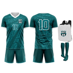 Uniforme de Fútbol de Manga Corta Transpirable con Impresión Digital al por Mayor, con Camiseta y Pantalones para Deportes al Aire Libre - Product Image 1