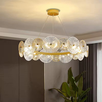 Lustre moderne en métal et verre cristal pour le salon en gros Lampes suspendues Lustre en aluminium de haute qualité
