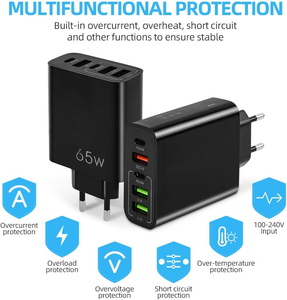 65 W đa USB C sạc 5 cổng nhanh PD 3.0 Power Adapter OTP OVP nhiều USB-C USB-A sạc hiệu quả cao 65 W Điện - Product Image 4