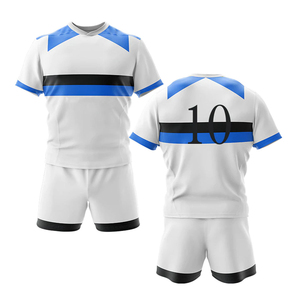 Prix d'usine, ensembles d'uniformes de rugby personnalisés pour hommes et femmes, 100% polyester, antibactérien, séchage rapide, service OEM/ODM, fabrication au Pakistan - Product Image 2
