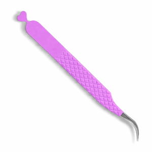 Pince à cils courbée pour extensions de cils, outil de précision à pointe en fibre, en acier inoxydable antidérapant pour volume et éventail - Product Image 1
