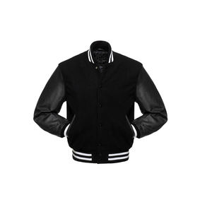 Vestes Letterman de haute qualité pour hommes avec col montant avec logo sur le devant - Product Image 2