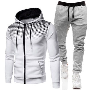Confortable unisexe à capuche 100% coton pull survêtement deux pièces Jogging costume coupe régulière vêtements de sport en gros ensemble de gymnastique - Product Image 3