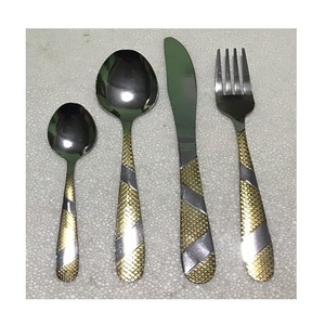 Cubiertos de acero inoxidable con mango de color dorado y plateado, juego de cubertería tradicional segura y saludable para uso diario, gran oferta - Product Image 6