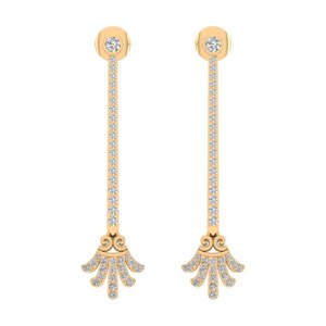 Elegant Women's Moissanite <b>Earrings</b> Gold and Silver Plated Diamond Jewelry Look-Alike - Product Image 2