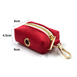 Conjunto de arnés y correa de perro de terciopelo rojo elegante de lujo con collar a juego y soporte para bolso - Product Image 6