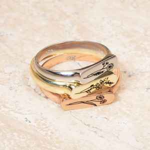 Bague empilable florale minimaliste en argent sterling, bijoux délicats, bande élégante pour femmes, port quotidien, cadeau de mariage, symbole d'amour - Product Image 3