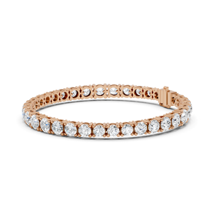 Bracelet tennis en diamants CVD cultivés en laboratoire 13,198 CT VVS-VS EF, taille brillant rond, or 18 carats, 14 carats, 10 carats et argent 925, rose - Product Image 4