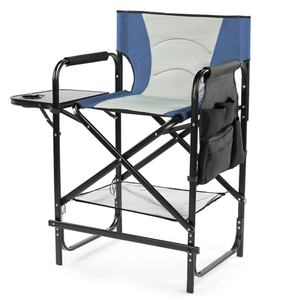 Lumina 26in Director <b>Chair</b> with Stainless Steel Frame and PVC-Victorian Design Portable Durable Outdoor <b>Folding</b> <b>Chair</b> - Product Image 3