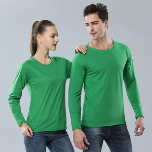 เสื้อกีฬาผ้าฝ้าย 100% พิมพ์ลายซิลค์สกรีนแบบกำหนดเองรุ่นใหม่ล่าสุด ระบายอากาศได้ดี แห้งเร็ว แขนยาว บริการ OEM สำหรับผู้ชาย น้ำหนัก 180 กรัม ขายส่ง - Product Image 3