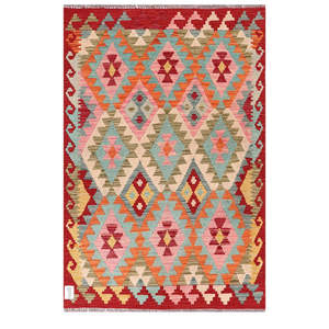 Alfombra Kilim de Maimana, Afganistán, 153 x 104 cm, Alfombra Tradicional Afgana - Product Image 1