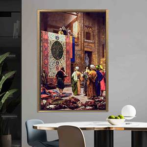 Elegant Printed Canvas Artwork: Modern Glass Art Living Room Decor,GOLD <b>FRAMED</b> CANVAS - Product Image 1