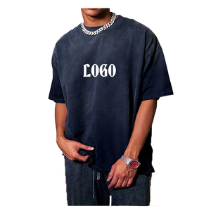 Camisetas personalizadas de alta calidad para hombre, camiseta Unisex de moda de calle de verano de manga corta lavada antigua hecha Retro para hombre - Product Image 6