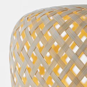 Lámpara de Mesa de Bambú Hecha a Mano con Pantalla de Estilo Japonés, Clasificación IP68, Luz Blanca Cálida para Decoración de Dormitorio y Sala de Estar - Product Image 4