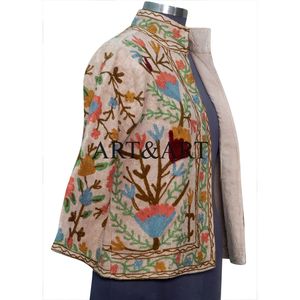 Veste matelassée pour femme, broderie à la main, design élégant, col montant, manches longues, 100% coton, logo respirant, pour mariage traditionnel - Product Image 4