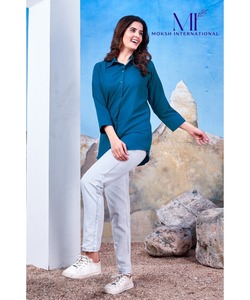 Indian Pakistani Clothing Casual Dresses <strong>for</strong> <strong>Women</strong> With Stylish Crop Tops and Denim <strong>Skirts</strong>