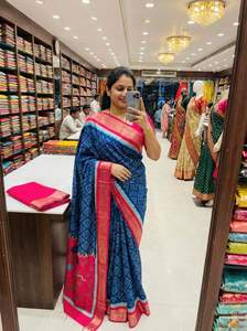 Dola Silk Saree มีขอบหนาและ pallu ที่สวยงาม - Product Image 3