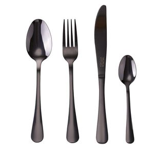 Set di posate da cucina riutilizzabili in acciaio inossidabile nero lucido 4 pezzi 5th Avenue Sibilla - Product Image 1