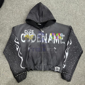 Sudadera con capucha y cremallera con etiqueta personalizada de calidad superior más demandada, sudaderas con capucha impresas en fábrica hechas a precio barato, sudaderas con capucha para hombres - Product Image 1