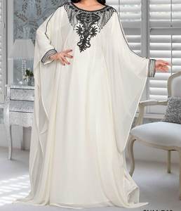Nouvelle collection de robes Abaya Kaftan islamiques, décontractées, grande taille, en polyester, broderie à la main, fantaisie, longueur cheville, manches longues, col haut - Product Image 2