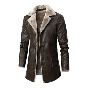 Fashion Winter Leather <b>Shearling</b> Bomber <b>Jacket</b> Stand Collar Custom <b>Aviator</b> Fit Warm Heavy Duty Front for <b>Men</b> - Product Image 4