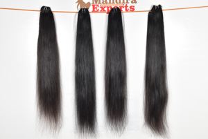 ผมต่อแท้ 100% แบบ Double Weft ธรรมชาติ นุ่มตรง สีดำ 1B ผมบริสุทธิ์จากวัดอินเดีย แบบ Remy  แบบ Super Wave - Product Image 2