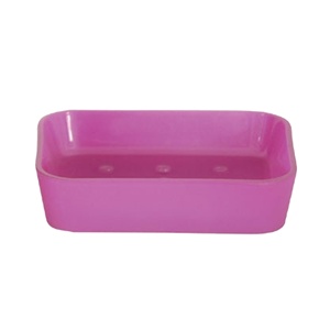 MSV soap dish made of polyester/rubber in pink, 11.8 x 8.8 x 2.7 cm - Product Image 1