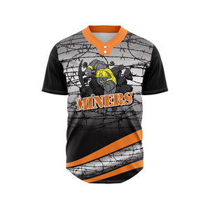 Uniforme de Softbol Sublimado con Diseño Personalizado de Bajo Pedido Mínimo, Hecho a Medida con Manga Corta, Dos Botones y Cuello en V - Product Image 1