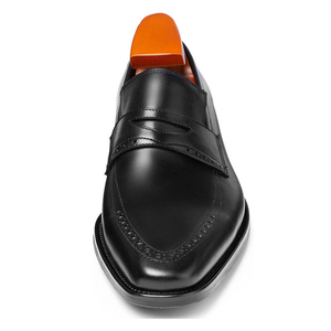 Chaussures en cuir noir de haute qualité pour hommes avec finition haut de gamme, semelle durable et design élégant pour le port au bureau formel. - Product Image 2