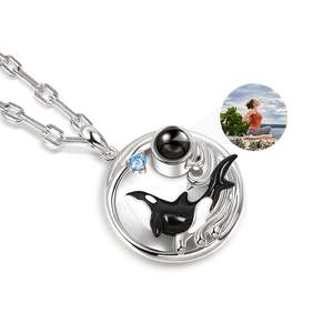 Collier en argent sterling personnalisé Jeulia avec projection photo de baleine orca, cadeau tendance - Product Image 2
