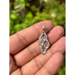 Colgante de Corazones de Piedra Lunar Arcoíris Natural, Plata de Ley 925, Joyería Fina Hecha a Mano con Piedras Preciosas, Proveedor Mayorista OEM ODM - Product Image 2