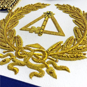 Massonico Regalia Blue Lodge Plain bianco grembiule tessile con fiocco su misura come da richiesta servizio OEM di alta qualità Ronpex - Product Image 3