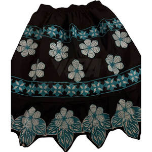 Jupe en coton brodée pour femmes, taille haute, plissée, bordure en dentelle, décontractée, légère, broderie légère pour femmes - Product Image 4