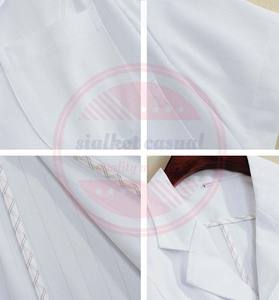 ผ้าฝ้ายโพลีเอสเตอร์โรงพยาบาลห้องปฏิบัติการเครื่องแบบผู้หญิงแพทย์ Lab Coat \ เสื้อคลุมทางการแพทย์แขนยาวที่กําหนดเอง - Product Image 4