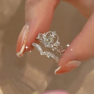 Bague en or blanc 14 carats 18 carats avec diamant, design personnalisé, bague en argent sterling 925, mariage original avec diamant pour femmes, bague en diamant CVD - Product Image 1