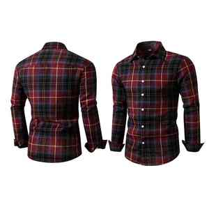 Camisa de Franela a Cuadros de Manga Larga para Hombre, Corte Entallado, Tela Suave, Diseño Retro, Venta al por Mayor OEM - Product Image 1