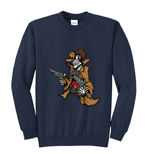 Sudadera polar de manga larga con cuello redondo para hombre, sudadera personalizada con estampado de fantasma de calavera y logotipo bordado, ropa de calle, Sudadera con capucha - Product Image 6