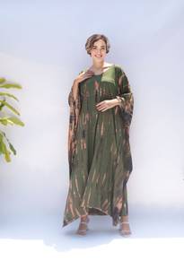 Haute qualité femmes caftan à manches courtes lâche imprimé fleuri Maxi robe caftan pour les femmes grande taille tenue décontracté été caftan robe - Product Image 3