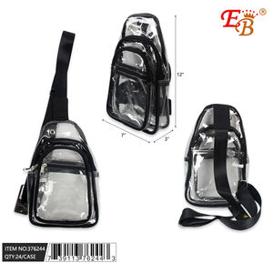 Bolso de hombro transparente EB de 8.5X6X3 pulgadas con lados transparentes para uso diario - Product Image 1