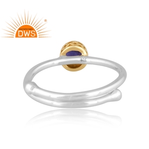 แหวนอัญมณีไอโอไลต์ธรรมชาติคุณภาพดีดีไซน์ทำด้วยมือ - Product Image 4