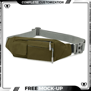 Riñonera de nailon con logotipo personalizado, riñonera impermeable para hombre y mujer, paquete deportivo para correr, negro, para viajes al aire libre, senderismo - Product Image 3