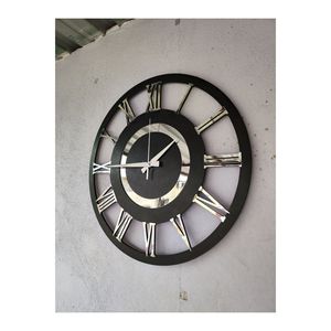 50cm <b>Black</b> Walnut Color Gold Number Gift Modern Round Wooden Home <b>Wall</b> <b>Clock</b> Decorative with Different Pattern - Product Image 4