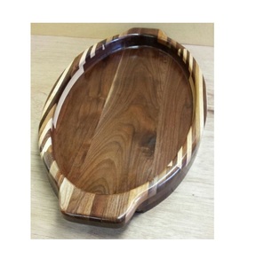 Assiette de service design de forme ovale, plateau de luxe en bois d'acacia, vaisselle, plateau de service, assiette en bois, plateau de service pour l'Aïd - Product Image 3